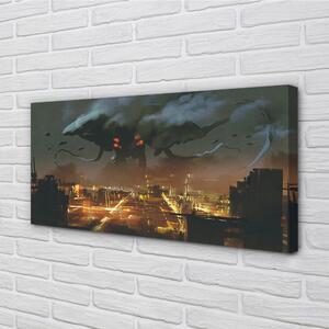 Obraz canvas Mesto v noci dym monštier 100x50 cm