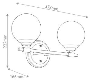 Kichler KL-BENNO2-BK-CPZ-LED Kúpeľňové svietidlo BENNO 2xLED/3W/230V čierna/zlatá IP44