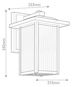 Kichler KL-CAPPANNA-M-BKT - vonkajšie nástenné svietidlo M CAPPANNA 1xE27/60W/230V IP44