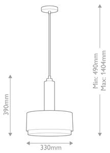 Hinkley HK-CEDRIC-P-M-BR - Luster na tyči CEDRIC 2xE27/60W/230V pr. 33 cm mosadz