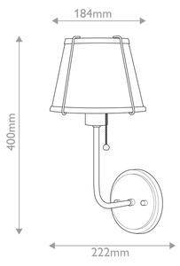 Hinkley HK-CLARKE1-BR-BK - Nástenná lampa CLARKE 1xE27/40W/230V mosadz/čierna