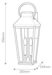 Hinkley HK-DAWSON-L - Vonkajšie nástenné svietidlo DAWSON L 2xE14/40W/230V IP44