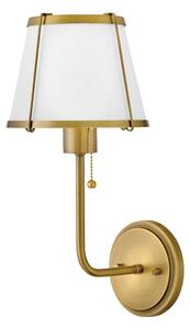 Hinkley HK-CLARKE1-DBR-OW - Nástenná lampa CLARKE 1xE27/40W/230V mosadz/biela