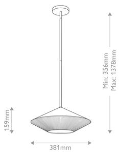 Alora Mood ALM-DAPHNE-P-L-MB - Luster na tyči DAPHNE 1xE27/60W/230V pr. 38,1 cm