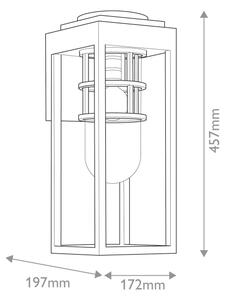Kichler KL-HONE-M-BKT - Vonkajšie nástenné svietidlo HONE M 1xE27/60W/230V IP44