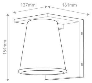 Hinkley HK-HANS-S-BLK -LED Vonkajšie nástenné svietidlo HANS 1xGU10/8W/230V IP44