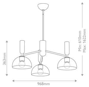 Alora Mood ALM-JUDE3-GD-CL - Luster na tyči JUDE 3xE27/60W/230V mosadz