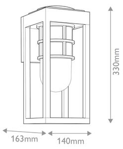 Kichler KL-HONE-S-BKT - Vonkajšie nástenné svietidlo HONE S 1xE27/60W/230V IP44