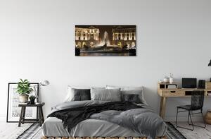 Obraz na plátne Rome Fountain Square v noci 100x50 cm