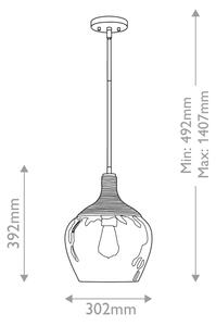 Quoizel QZ-ROYER-1P-MBK - Luster na tyči ROYER 1xE27/60W/230V pr. 30,2 cm