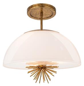 Quoizel STARING-3P-DG-OPAL-Luster na tyči STARING 3xE14/40W/230V pr.45,7cm zlatá