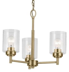 Kichler KL-WINSLOW3-NBR - Luster na reťazi WINSLOW 3xE27/60W/230V mosadz