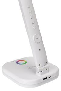 LED RGBW Stm. lampa s bezdr. nab. a displejom USB portom 6W/5V 3000-6500K biela+