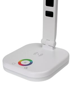 LED RGBW Stm. lampa s bezdr. nab. a displejom USB portom 6W/5V 3000-6500K biela+