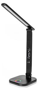 LED RGBW Stm. lampa s bezdr. nab. a displejom USB portom 6W/5V 3000-6500K čierna