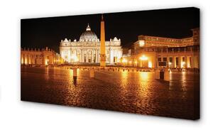 Obraz na plátne Rome Basilica Square v noci 100x50 cm