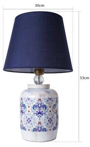 Stolná lampa RAMZES 1xE27/40W/230V modrá/biela
