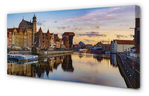 Obraz na plátne Port of Gdańsk rieky svitania 100x50 cm