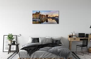 Obraz na plátne Port of Gdańsk rieky svitania 100x50 cm