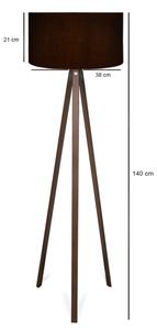 Stojacia lampa AYD 1xE27/40W/230V čierna/hnedá