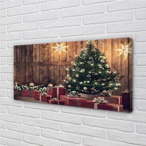 Obraz na plátne Darčeky Vianočný strom dekorácie dosky 100x50 cm