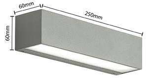 Vonkajšie nástenné svietidlo Arcchio LED Lengo, CCT, 25 cm, 2 svetlá, sivé