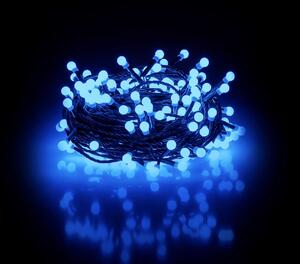 Vianočný LED reťaz s guľôčkami - Cherry, 10m, 100 LED diód, modrá, prepojiteľný