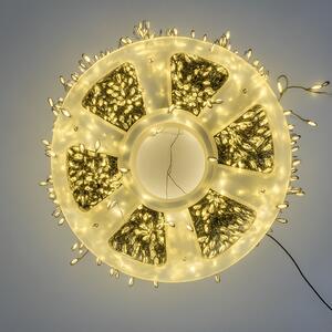 Vianočná LED mikro reťaz, teplá biela, s 8 programami, 50M, 1500 LED, diaľkový ovládač