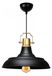 Luster na lanku AYD 1xE27/40W/230V čierna/zlatá