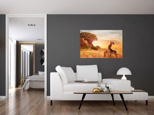 Obraz - Žirafy v Afrike (90x60 cm)