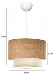 Luster na lanku AYD 1xE27/15W/230V béžová/biela+