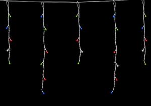 Vnútorný LED vianočný záves - rôznofarebný, 8 programov, 3m, 100 LED, prepojiteľný