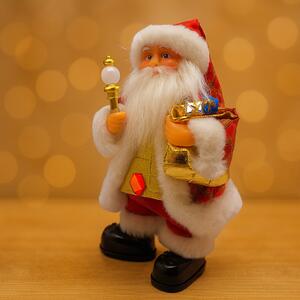 Vianočná dekorácia – Santa Claus so spievajúcou funkciou a vreckom darčekov
