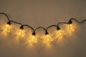 Svetelná reťaz – kvety povojníka, teplá biela, 10 m, 10 LED