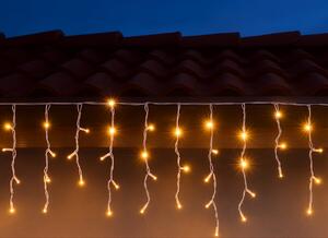 Vonkajší LED vianočný záves PROFI – 10 m, 312 LED, teplá biela, stále svietenie, silný biely kábel