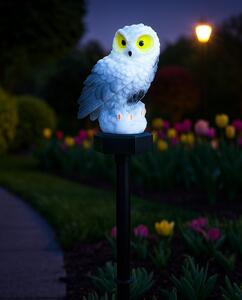 Solárna záhradná lampa – Sova na zapichovacom stojane Farba: Teplá biela
