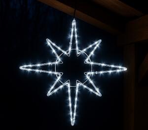 Vianočné LED dekorácie, betlehemská hviezda, studená biela so zábleskami, 71x60cm