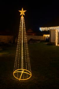 Svetelný kužeľ - teplá biela, 1,8 vysoký, 220 LED, 8 programov