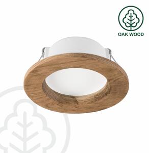 LED Podhľadové svietidlo WOODY SPOT LED/5,5W/230V 4000K orech ? 10 cm