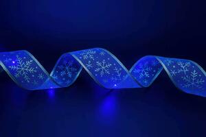 Svietiaca vianočná stuha na batérie – modrá, 5 m, 50 LED