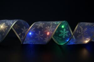 Svietiaca vianočná stuha na batérie – rôznofarebná, 5 m, 50 LED