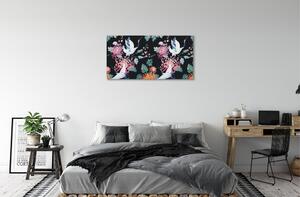 Obraz na plátne Vtáky s kvetinami 100x50 cm