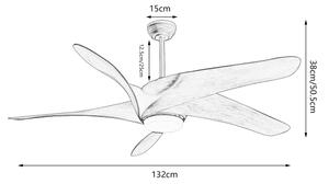 ZEVENTI - LED stropný ventilátor LUCCA LED/18W/230V Wi-Fi Tuya hnedý + diaľkové ovládanie