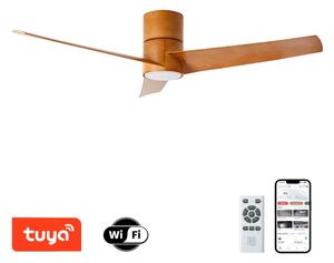 ZEVENTI - LED stropný ventilátor BARROSA LED/18W/230V Wi-Fi Tuya hnedá + DO