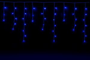 Vnútorný LED vianočný záves - modrý, 5m, 210 LED, stále svietiaci, so zábleskami, prepojiteľný