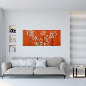 Obraz - Oranžový les (120x50 cm)