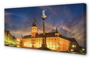 Obraz na plátne Warsaw Old Town sunset 125x50 cm