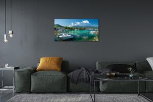 Obraz na plátne Grécko Marina mora hory 100x50 cm