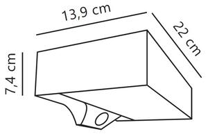 Nordlux - LED solárne nástenné svietidlo MONAY LED/5W/5V IP44 so senzorom