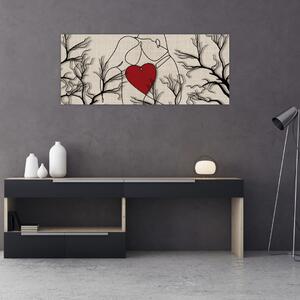 Obraz - Zamilovaný pár (120x50 cm)
